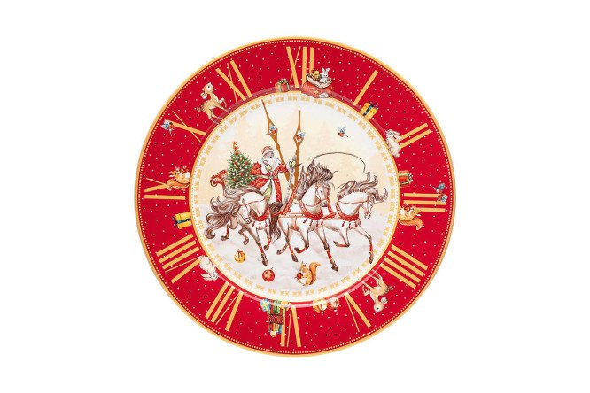 Dinner plate Happy New Year! Porcelain watch, 27 cm