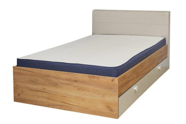 Bed Modex-2 120x200 cm color oak gold, caramel