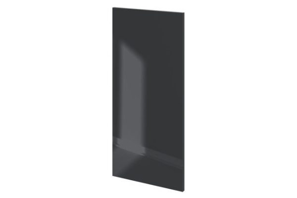 Decorative side wall for wall cabinets Amika black graphite gloss 33.7x72 cm, color black graphite gloss