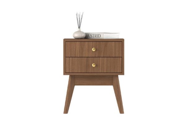 Bedside table Dark with 2 drawers