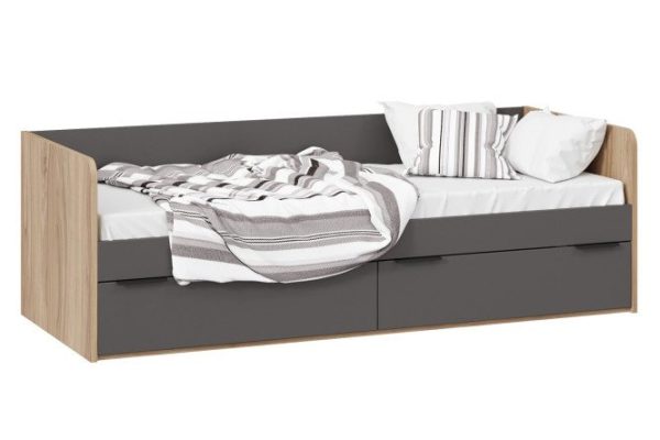 Bed Porto 80x200 cm color apple belluno, graphite soft