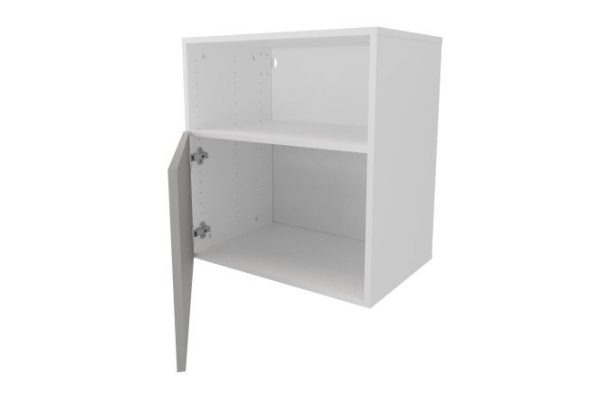 Cabinet with shelves and door Oscar Amika 60x64, white / dusty gray gloss