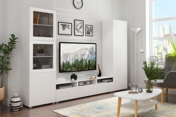 dwn6zy2faqtnv3a3s4c65e6ag8poykat.jpg Living room Oscar Amelie with cabinet and wardrobe with push-to-open, white, talc wave