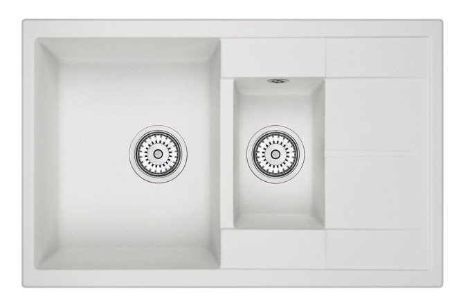 Inset sink with drainer GRANULA 7802 77.5x49.5x19.5 cm