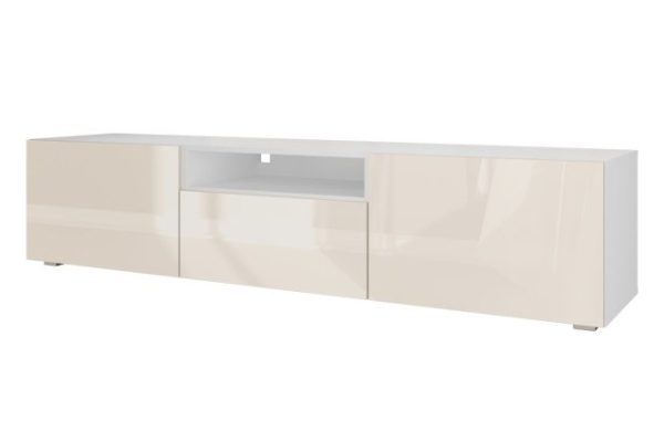 dy2o68d6grs1l0a23zfepksba9sbsnei.jpg Cabinet Oscar Amika 180x40 with 2 doors, drawer and shelf, white / cashmere gloss