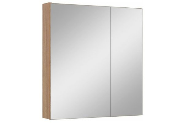 Mirror wall cabinet RUNO Lada 60 00-00001161, larch 60x65x12 cm, Universal