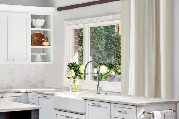 Kitchen curtain WITERRA Bamboo 138x180 cm, 1 piece, light beige color