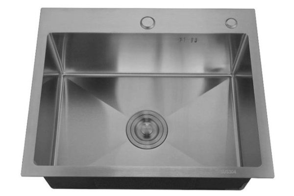 RMS MR-6050BL mortise sink with sliding basket and dispenser 60x50x20 cm
