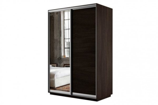 Sliding wardrobe 2-door Slide 120x220x60 cm, wenge, with one mirror