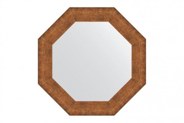 Wall mirror in a baguette frame EVOFORM Octagon BY 3881, copper chain mail 67x67 cm