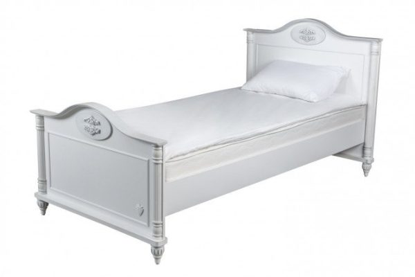 Romantic bed 100x200 cm white