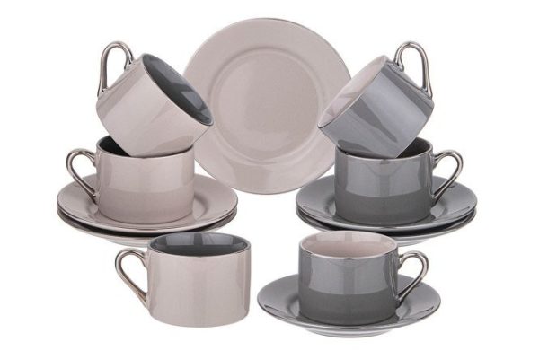 Tea set Lefard Break Time 6 persons, 12 pcs., Porcelain