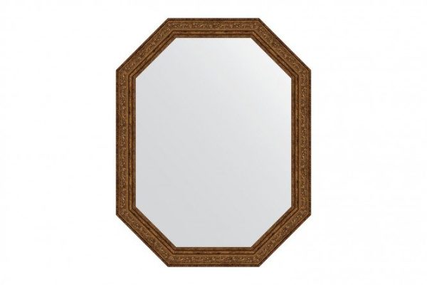 Wall mirror in a baguette frame EVOFORM Polygon BY 7030, aged bronze vignette 55x70 cm