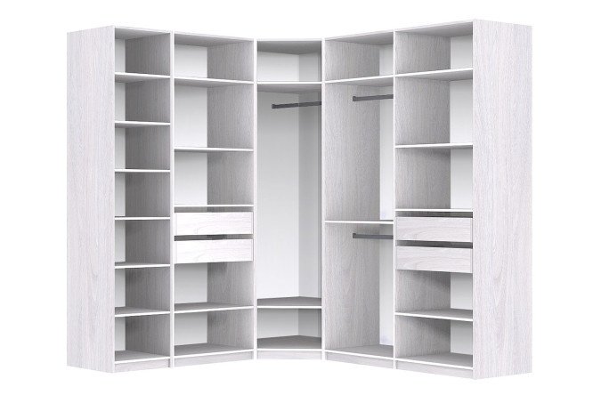 Wardrobe system Oscar Bergen 245.05x236x220.05 cm, light ash Anchor