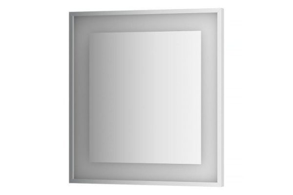 Wall mirror in a baguette frame EVOFORM Ledside chrome with built-in LED lamp, BY 2202 70x75 cm