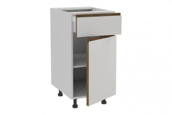 Set of fronts for a floor cabinet with a drawer Nicole, magnolia color