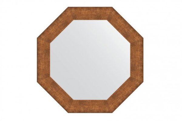 Wall mirror in a baguette frame EVOFORM Octagon BY 7407, copper chain mail 71x71 cm