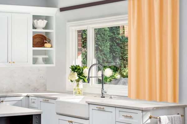 Kitchen curtain WITERRA Bamboo 138x180 cm, 1 piece, gold color