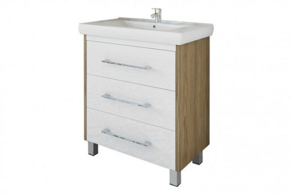 Vanity unit Sanflor Largo 76.2 cm, Swiss elm, white