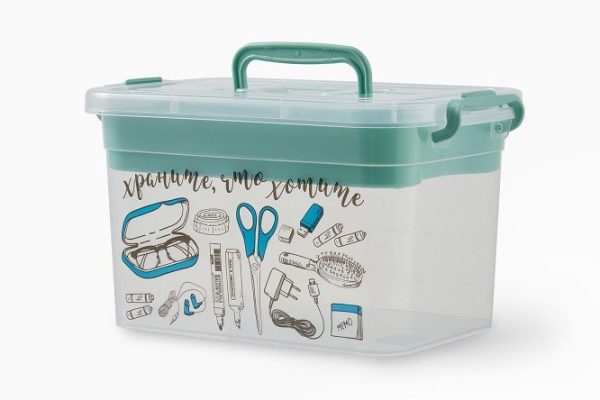 Storage container with liner Important little things in stock 31x20x18 cm