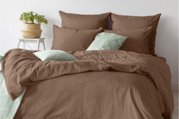 Bedding set Sateen Caramel Cotton 148x215 cm, Family