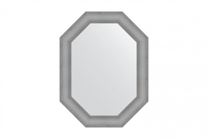 Wall mirror in a baguette frame EVOFORM Polygon BY 7291, silver chain mail 66x86 cm