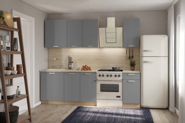 Kitchen set Lyon 180x210x60 cm, frame color Sonoma oak, facade gray