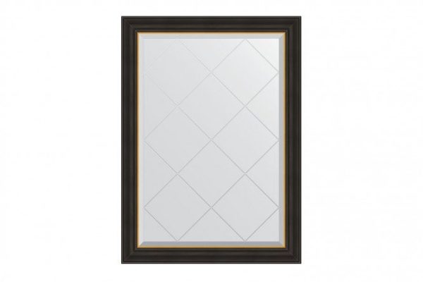 Wall mirror with engraving in a baguette frame EVOFORM BY 4533 ebony with gold 74x101 cm