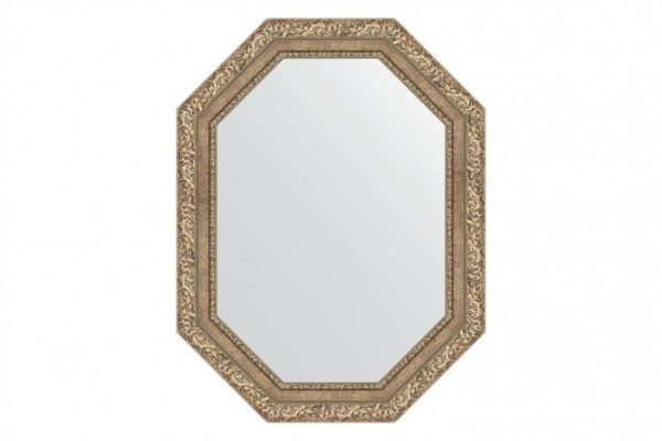 Wall mirror in a baguette frame EVOFORM Polygon BY 7151, antique silver vignette 65x85 cm