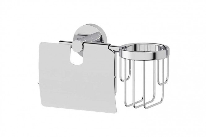 Toilet paper holder with lid and air freshener wall mounted Harmonie