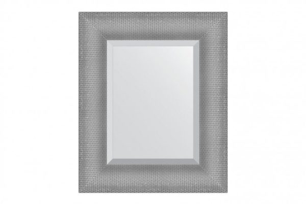 Wall mirror with bevel in a baguette frame EVOFORM BY 3933 silver chain mail 47x57 cm