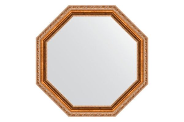Wall mirror in a baguette frame EVOFORM Octagon BY 3725, versailles bronze 62.2x62.2 cm