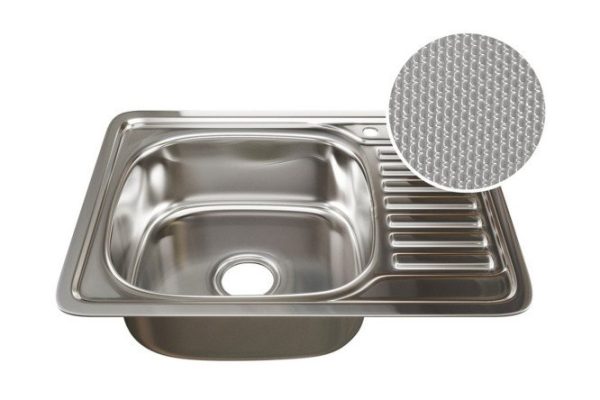 Inset sink with drainer MIXLINE 532310 left outlet 3 1/2 65x50x18 cm