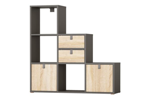 Wall rack Bricks 6 sections with drawers and doors