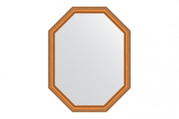 Wall mirror in a baguette frame EVOFORM Polygon BY 7047, gold beads on bronze 61x81 cm
