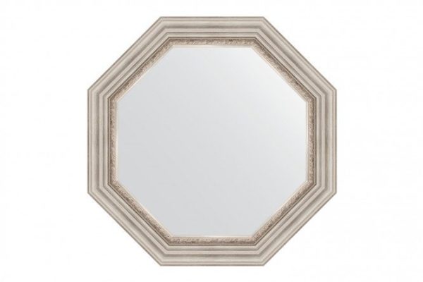 Wall mirror in a baguette frame EVOFORM Octagon BY 7343, Roman silver 71x71 cm