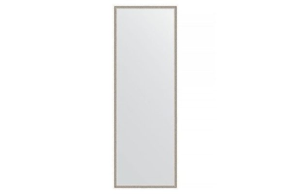 Wall mirror in a baguette frame EVOFORM BY 0708 twisted silver 48x138 cm