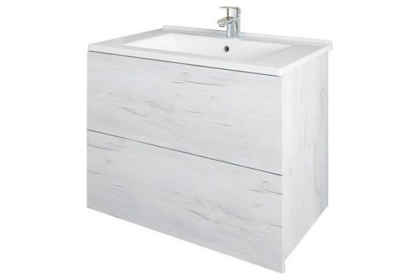 Hanging cabinet Sanflor Chicago 72.6 cm, frame color kraft oak white, facade color kraft oak white