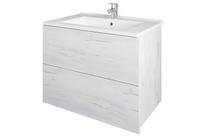 Hanging cabinet Sanflor Chicago 72.6 cm, frame color kraft oak white, facade color kraft oak white