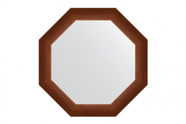 Wall mirror in a baguette frame EVOFORM Octagon BY 3991, walnut 57x57 cm