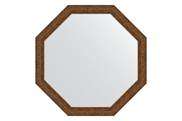 Wall mirror in a baguette frame EVOFORM Octagon BY 3696, aged bronze vignette 70.4x70.4 cm