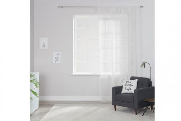 Tulle with ribbon ESTUDI BLANCO Oriane 300x280 cm, 1 piece, white, gold