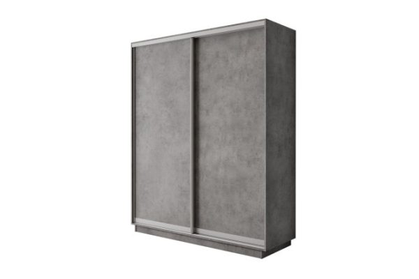 2-door wardrobe Slide-2 180x240x60 cm, concrete, silver