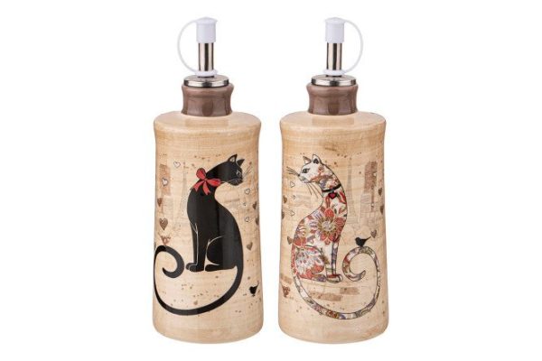 Set for oil and vinegar Parisian Cats 6.5x14.5x6.5 cm, 300 ml