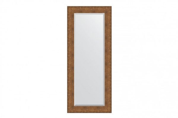 Wall mirror with bevel in a baguette frame EVOFORM BY 3950 copper chain mail 57x137 cm