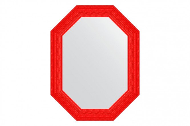 Wall mirror in a baguette frame EVOFORM Polygon BY 7299, red wave 66x86 cm