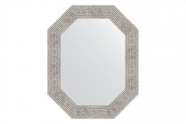 Wall mirror in a baguette frame EVOFORM Polygon BY 7194, chrome wave 61x76 cm