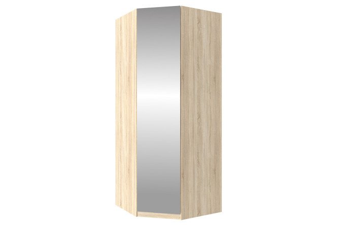 Corner wardrobe Oscar Lila 95.05x236x95.05 cm, Sonoma oak, facade - mirror