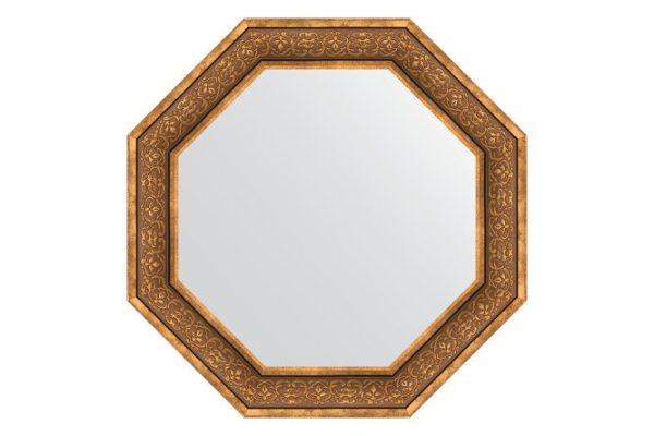 Wall mirror in a baguette frame EVOFORM Octagon BY 3840, bronze monogram 79.4x79.4 cm