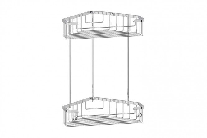 Corner lattice shelf 2-tier with hooks FBS Ryna 21x30.7x21 cm